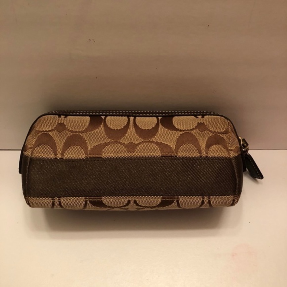 Coach sig c vintage y2k brown striped legacy cosmetic pouch rare - Picture 5 of 8